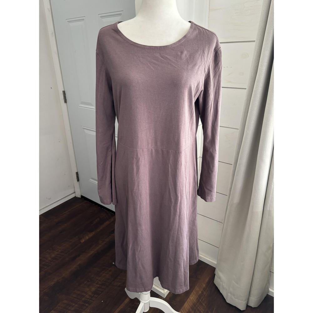 Bryn Walker Dress Womens Medium Purple Bamboo Organic Cotton Long‎ Sleeve USA